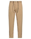 Berna Man Pants Camel Size 26 Polyester, Viscose, Elastane In Beige