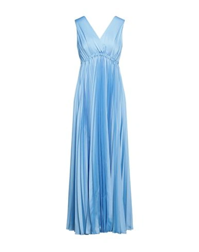 Kontatto Woman Long Dress Sky Blue Size M Polyester