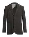 Barbati Man Blazer Dark Brown Size 46 Polyester, Cotton, Elastane In Brown