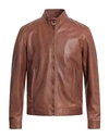 Masterpelle Man Jacket Tan Size 3xl Soft Leather In Brown