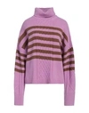 Semicouture Woman Turtleneck Purple Size Xs Wool, Polyamide In Purple