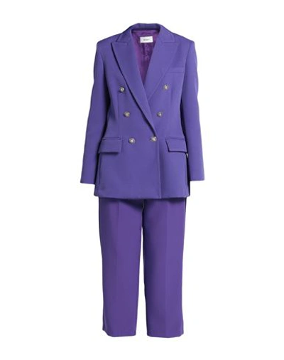 Vicolo Woman Suit Purple Size Xs Polyester, Elastane