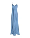 Max Mara Woman Maxi Dress Slate Blue Size 8 Acetate, Viscose