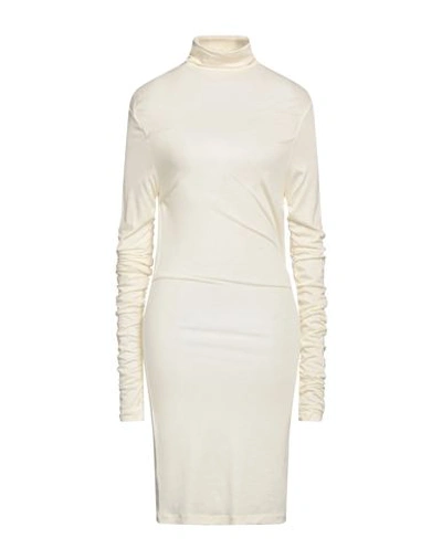 Pinko Woman Midi Dress Ivory Size L Lyocell, Wool In White