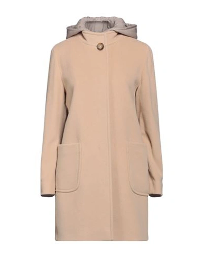 Cinzia Rocca Woman Coat Camel Size 12 Wool, Polyamide, Cashmere In Beige