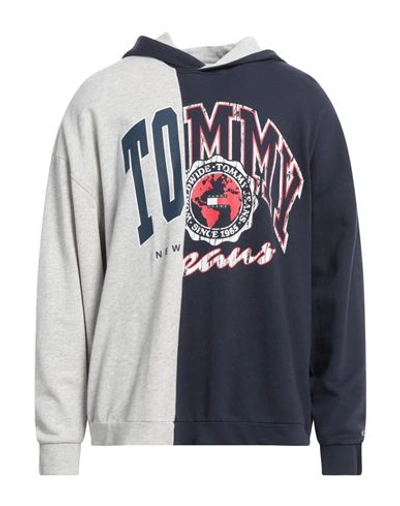 Tommy Jeans Man Sweatshirt Midnight Blue Size L Organic Cotton