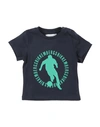 Bikkembergs Newborn Boy T-shirt Midnight Blue Size 3 Cotton, Elastane In Blue