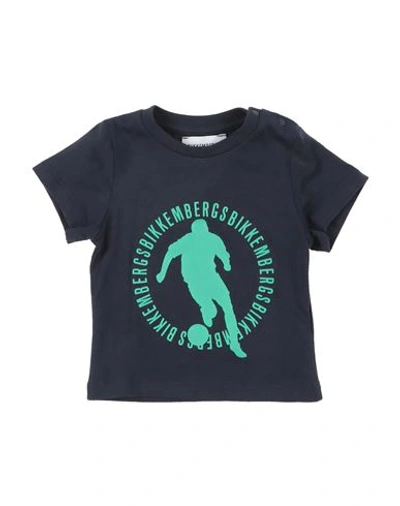 Bikkembergs Babies'  Newborn Boy T-shirt Midnight Blue Size 3 Cotton, Elastane