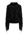 Quira Woman Sweatshirt Black Size 6 Polyamide, Silk, Elastane In Black