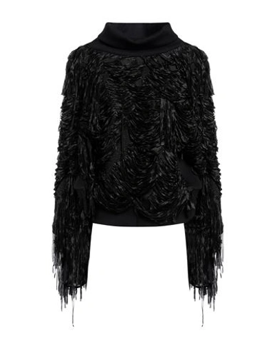 Quira Woman Sweatshirt Black Size 6 Polyamide, Silk, Elastane
