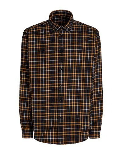 8 By Yoox Cotton Check Regular Shirt Man Shirt Black Size Xxl Cotton