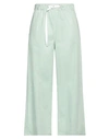 White Sand Woman Pants Light Green Size 6 Cotton, Elastane