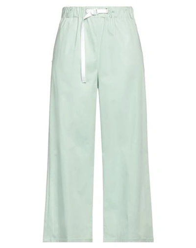 White Sand Woman Pants Light Green Size 6 Cotton, Elastane