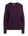 Alpha Studio Woman Sweater Purple Size 8 Merino Wool, Alpaca Wool, Polyamide