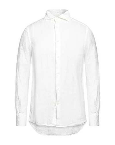 Glanshirt Man Shirt White Size 17 ¾ Linen