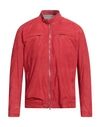 Barba Napoli Man Jacket Tomato Red Size 42 Soft Leather