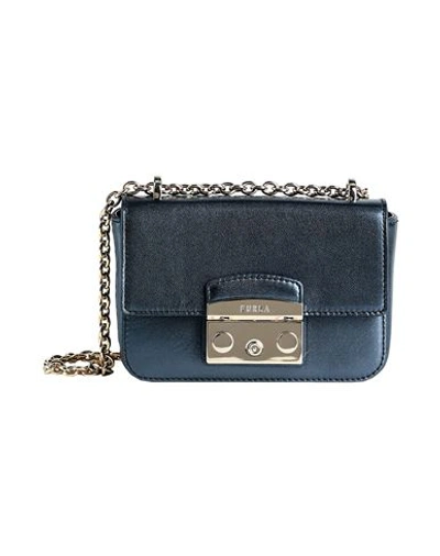 Furla Woman Shoulder Bag Navy Blue Size - Calfskin