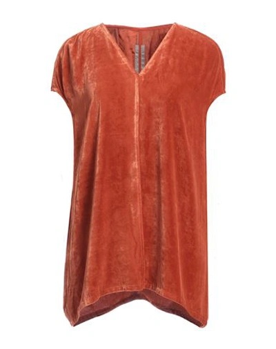 Rick Owens Woman Top Orange Size 6 Viscose, Silk In Orange