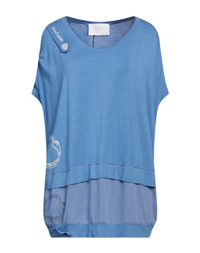 Elisa Cavaletti By Daniela Dallavalle Woman T-shirt Azure Size 8 Viscose, Polyamide, Elastane In Blue