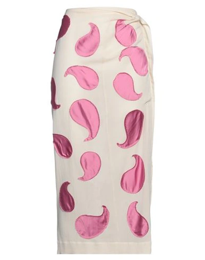 JACQUEMUS JACQUEMUS WOMAN MAXI SKIRT IVORY SIZE 8 COTTON, VISCOSE, ELASTANE