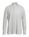Luigi Borrelli Napoli Man Shirt Light Grey Size 17 ½ Cotton, Lyocell