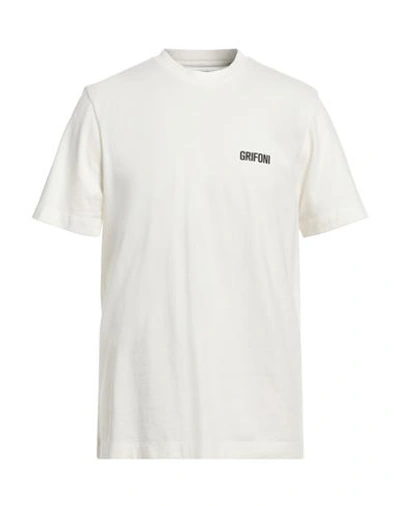 Mauro Grifoni Man T-shirt Cream Size M Cotton In White