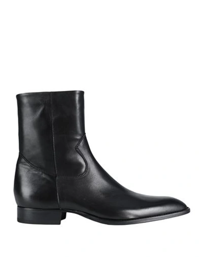 LEMARÉ LEMARÉ MAN ANKLE BOOTS BLACK SIZE 9 CALFSKIN