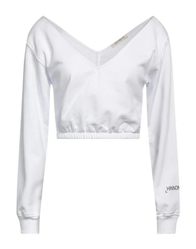 Hinnominate Woman Sweatshirt White Size M Cotton, Elastane