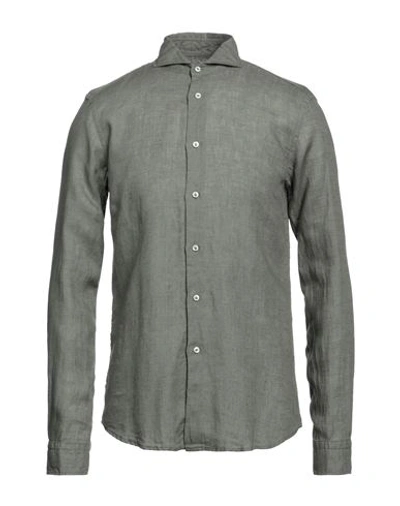 Brian Dales Man Shirt Military Green Size 15 ½ Linen