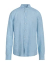 Brian Dales Man Shirt Light Blue Size 17 Linen
