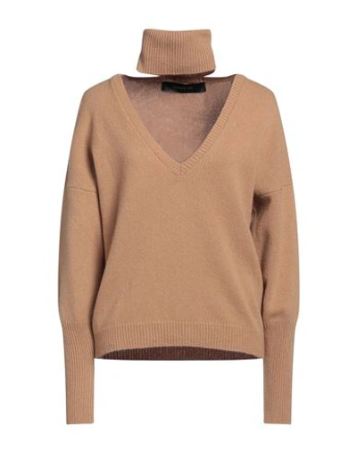 Federica Tosi Woman Sweater Camel Size 4 Virgin Wool, Cashmere In Beige