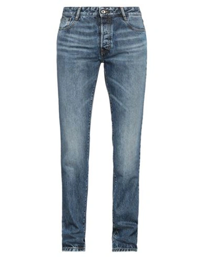 Just Cavalli Man Jeans Blue Size 34 Cotton, Calfskin