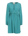 Semicouture Woman Mini Dress Turquoise Size 4 Acetate, Silk In Blue