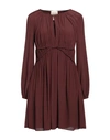 Semicouture Woman Mini Dress Brown Size 8 Acetate, Silk