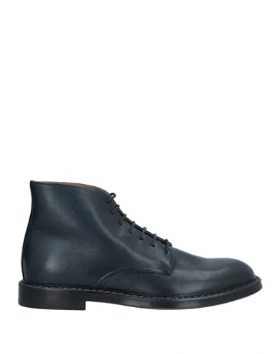 Doucal's Man Ankle Boots Navy Blue Size 9 Leather