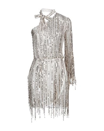 Elisabetta Franchi Woman Mini Dress Off White Size 6 Viscose, Plastic, Glass In Off White