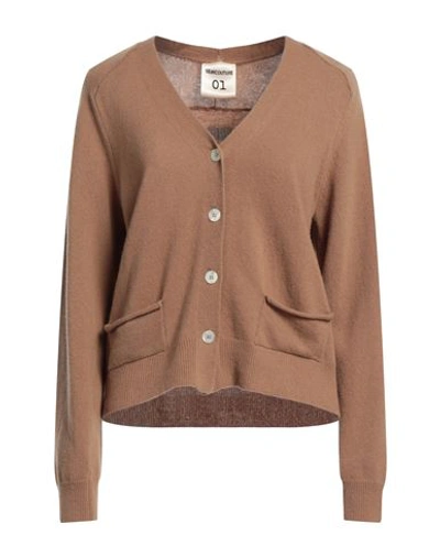 Semicouture Woman Cardigan Brown Size M Polyamide, Cashmere