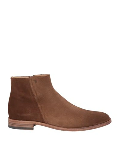 Tod's Man Ankle Boots Brown Size 11.5 Soft Leather In Brown