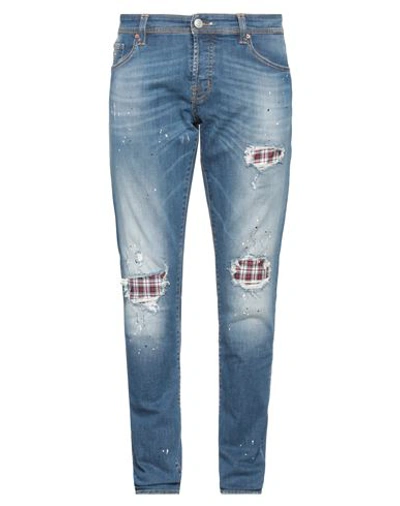 Tramarossa Man Denim Pants Blue Size 40 Cotton, Elastane