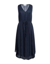 SKILLS & GENES SKILLS & GENES WOMAN MIDI DRESS MIDNIGHT BLUE SIZE 6 VISCOSE, SILK