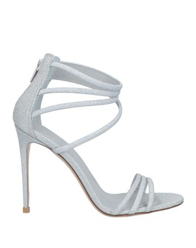 Le Silla Woman Sandals Silver Size 11 Textile Fibers