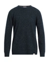 Brooksfield Man Sweater Midnight Blue Size 44 Virgin Wool, Polyamide, Cotton