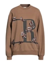 Replay Woman Sweatshirt Khaki Size L Cotton In Beige