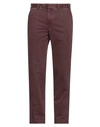 Hiltl Man Pants Burgundy Size 34 Cotton, Elastane In Red