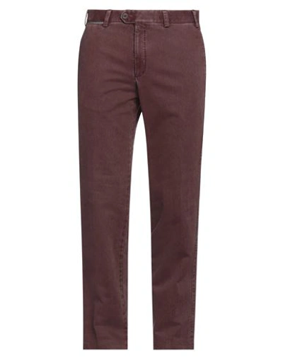 Hiltl Man Pants Burgundy Size 34 Cotton, Elastane In Red