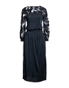 Cavalli Class Woman Midi Dress Midnight Blue Size 10 Viscose, Polyester