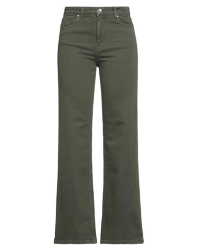 Take-two Woman Pants Military Green Size 25 Cotton, Elastane