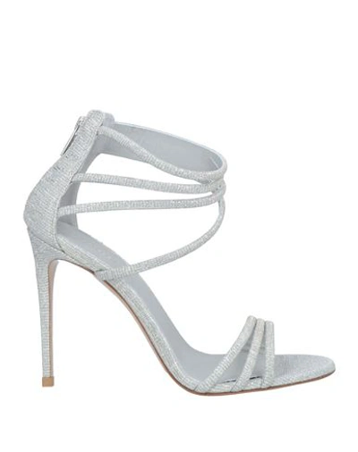 Le Silla Woman Sandals Silver Size 11 Textile Fibers