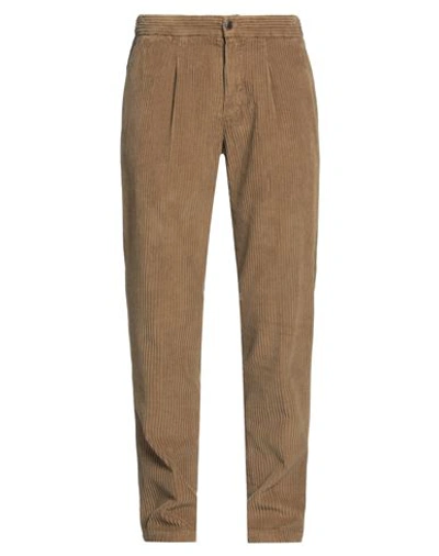 Devore Incipit Man Pants Camel Size 34 Cotton In Beige