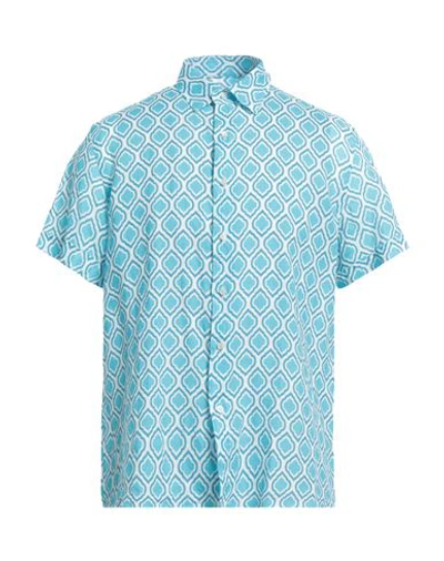 Peninsula Man Shirt Sky Blue Size Xl Linen